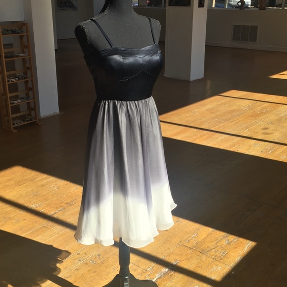 Antonio Melani 100% Silk black and white sheer flow dress. - Picture 3 of 6